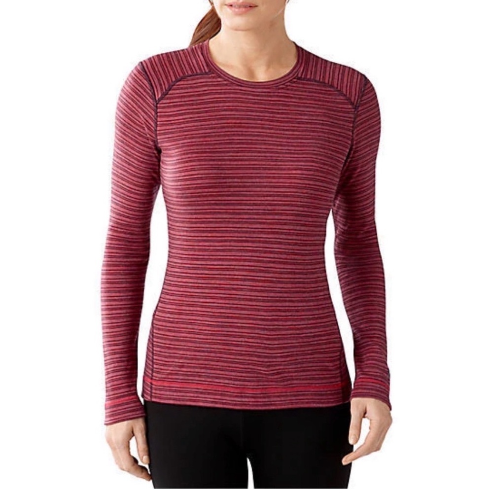 Smartwool 100% Merino NTS Mid 250 Crew Base Layer in Aubergine Heather Size L